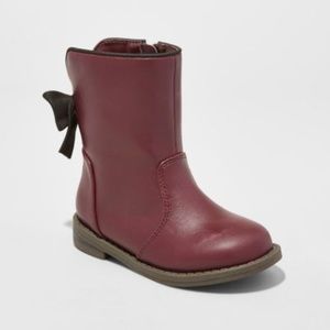 CAT & JACK JEAN GIRLS SHOES / RED WITH BOW FASHION